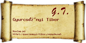 Gyurcsányi Tibor névjegykártya